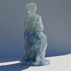 Statue of Nymph by TurboSquid user oliverlaric with Random-Walk subsurface scattering and anisotropic Gabor noise, by Luis Barrancos
