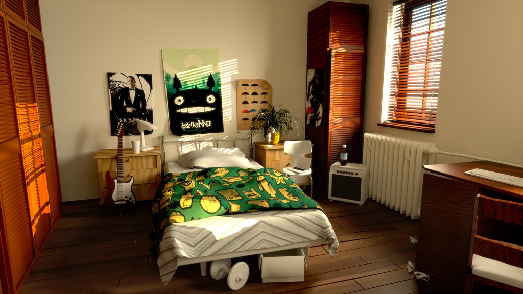 The Bedroom scene from [3dRender.com Lighting Challenge #21](http://forums.cgsociety.org/showthread.php?t=829311)