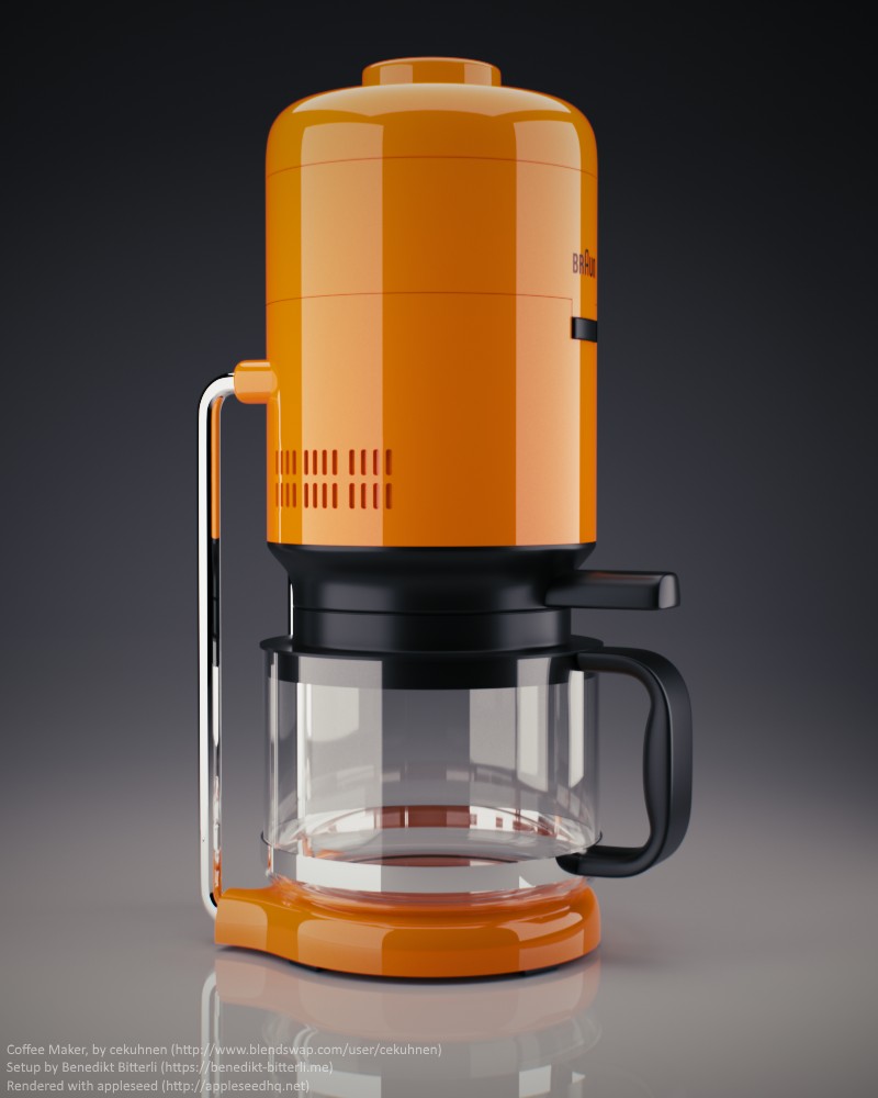 New physically-based plastic BRDF<br>(Coffee Maker by Blend Swap user [cekuhnen](http://www.blendswap.com/user/cekuhnen))